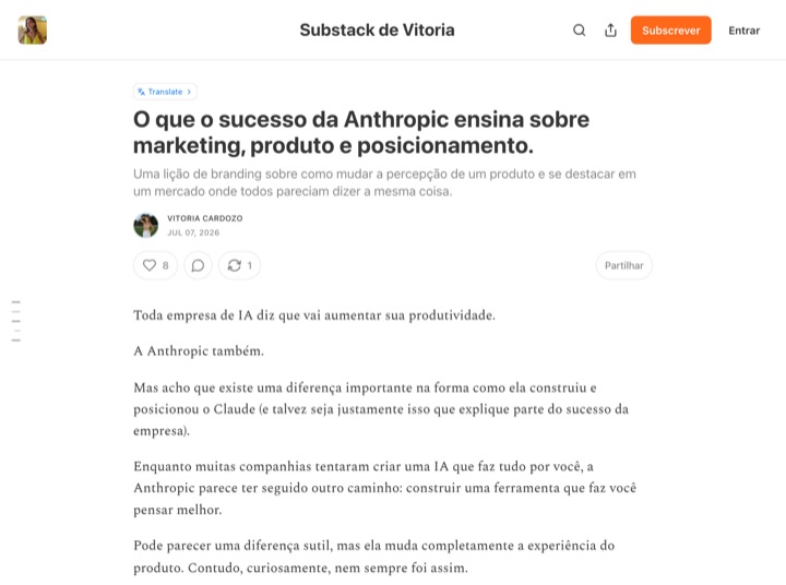 Início do texto: O que o sucesso da Anthropic ensina