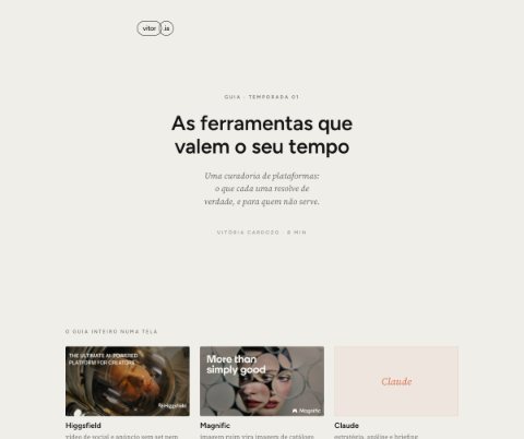 Primeira página do guia: As ferramentas que valem o seu tempo